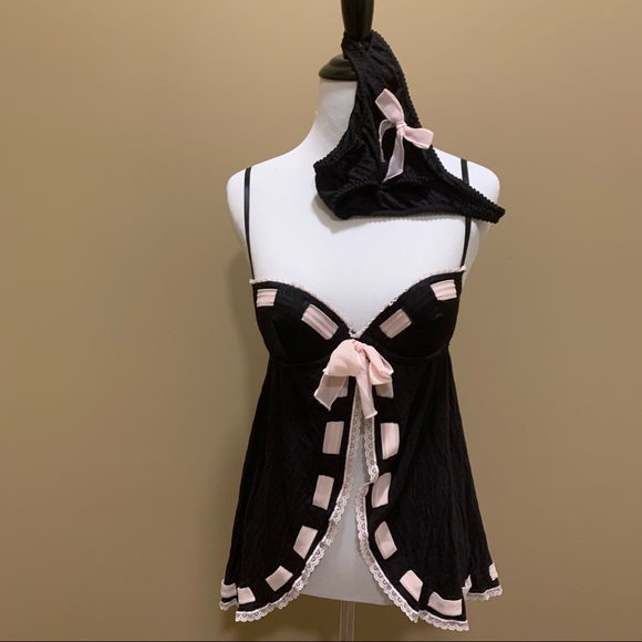Victoria's Secret Other - VS Sexy Little Things Bow Lingerie Babydoll Set